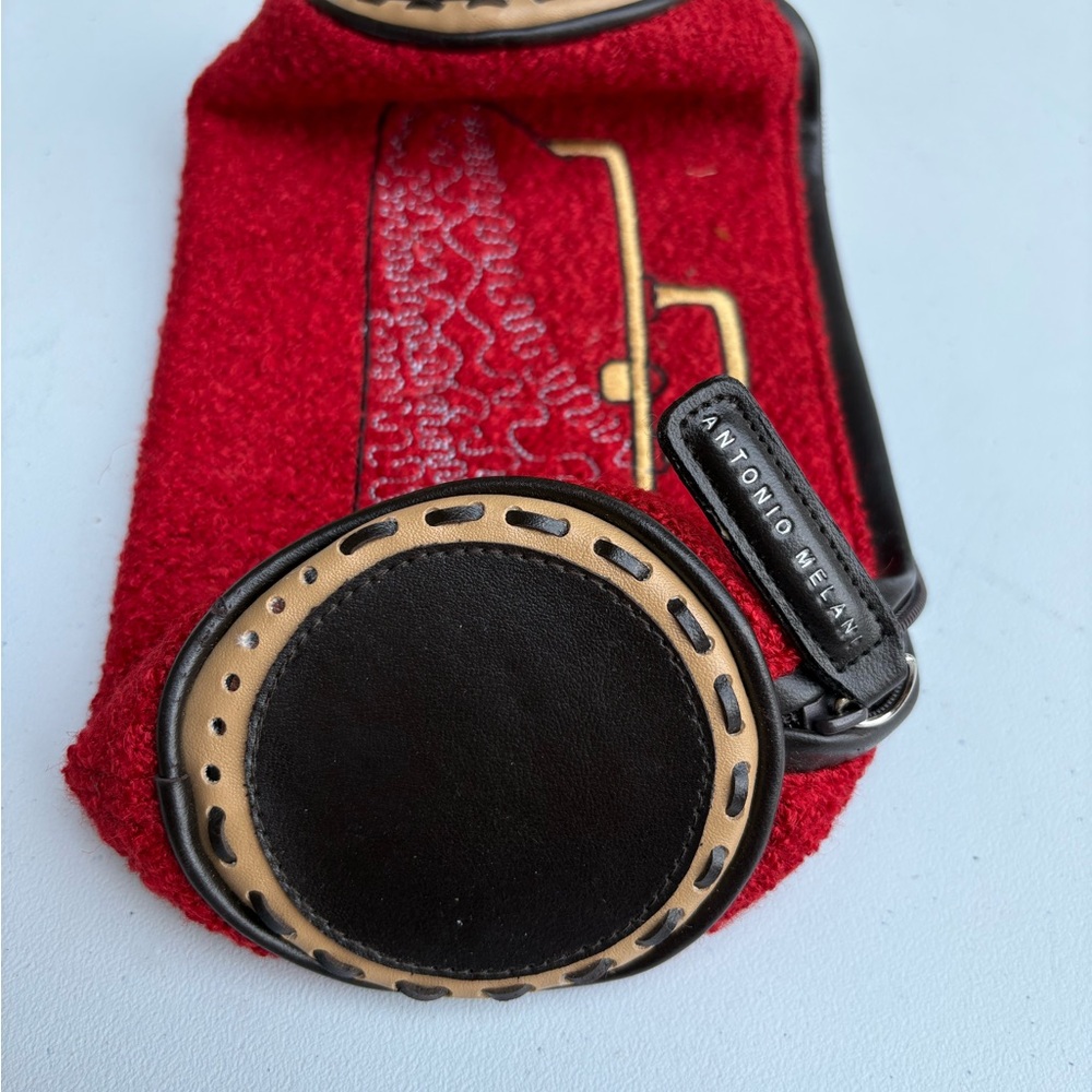 Vintage Antonio Melani Round Clutch Make Up Bag Grandmacore Classic Bold Preppy - Picture 3 of 5
